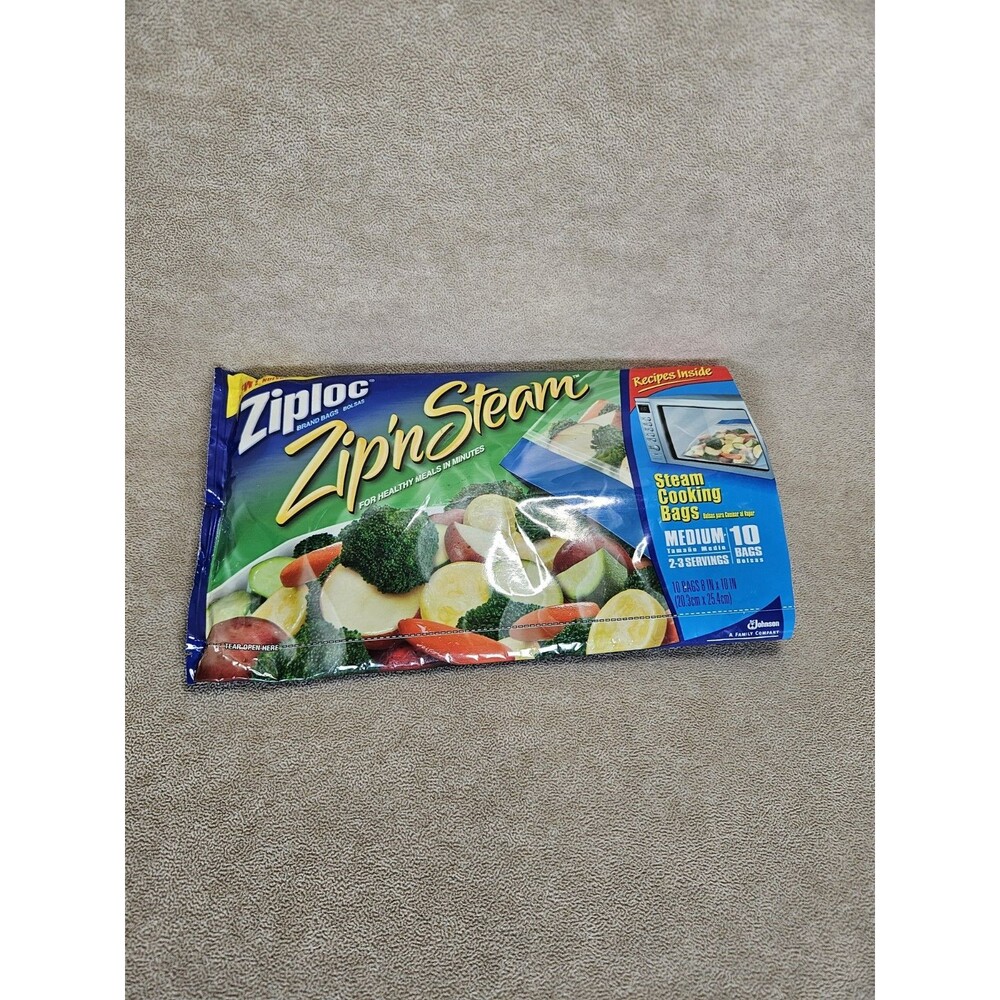 Ziploc Zip'N Steam Medium Cooking Bag-Pack of 9 - Opened but NEW 10 pack MINUS 1